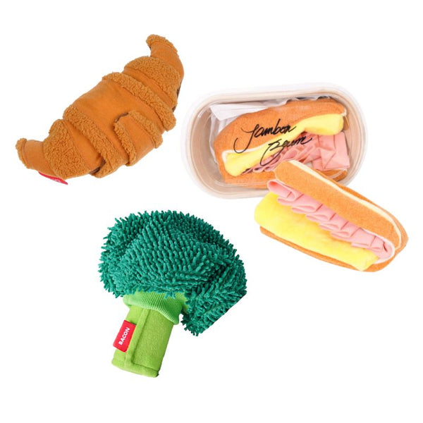 Bacon Enrichment Toys Bundle - Croissant, Broccoli, Jambon Beurre
