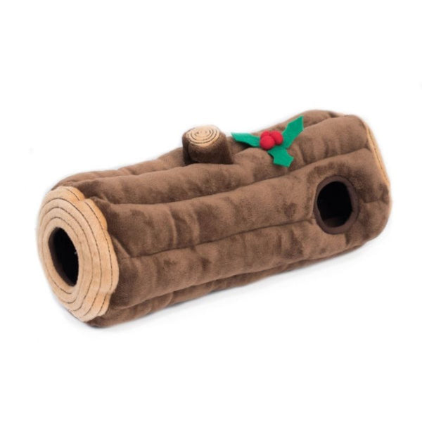 Zippy Paws - Yule Log Burrow Toy - dogthings.co