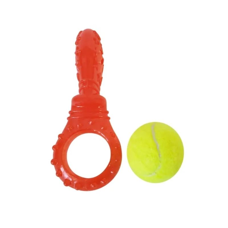 Adog - Tugging Squeaker Tennis Ball Toy - dogthings.co