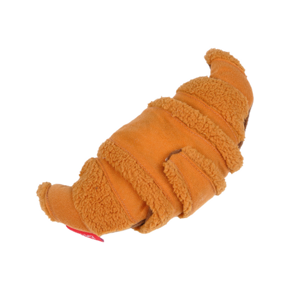 Croissant Plush Dog Toy | Squeaky with Crinkle Sound, Perfect for Small and Medium Dogs