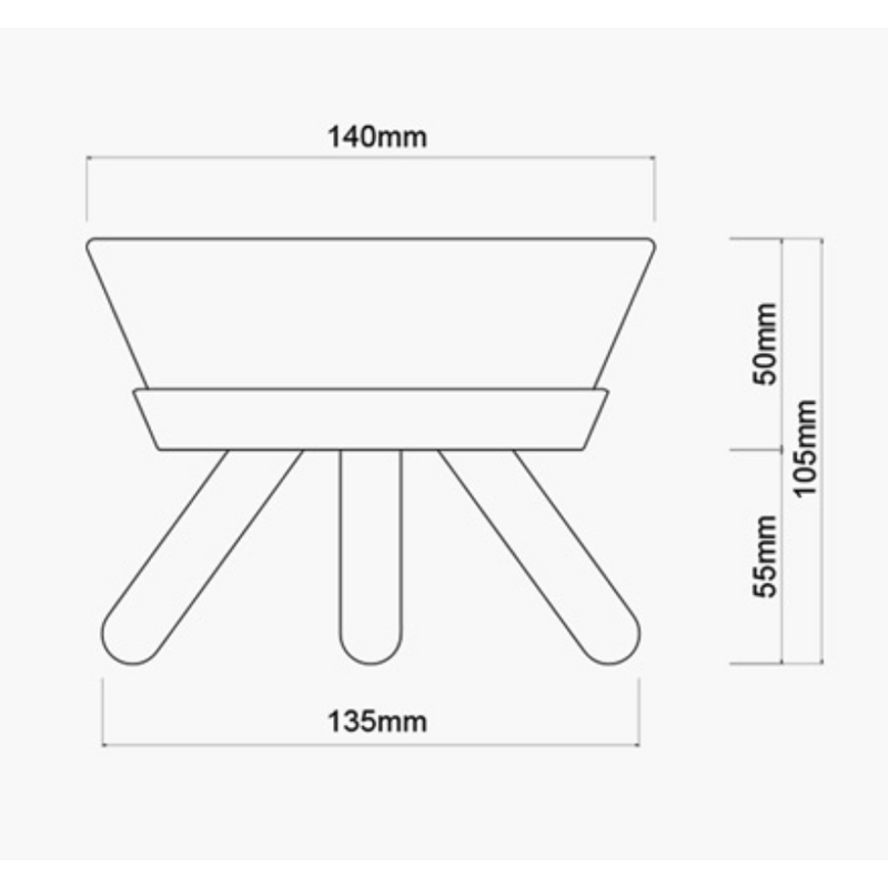 Inherent Oreo Short Table Medium Bowl - Grey - dogthings.co