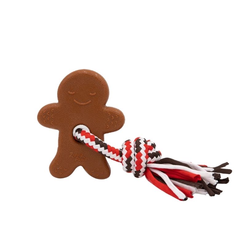 Zippy Paws - ZippyTuff Teether - Gingerbread Man - dogthings.co