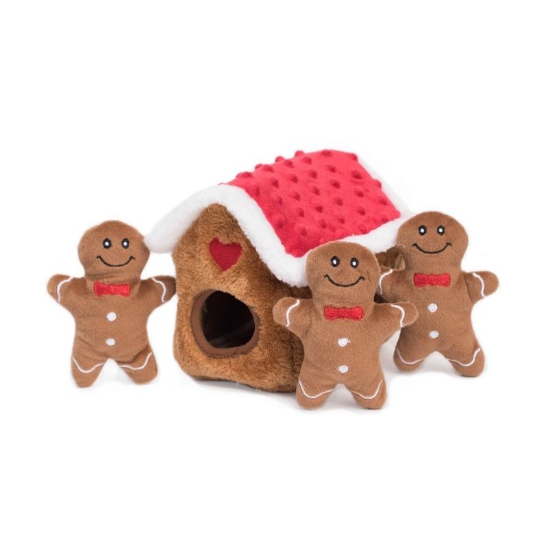 Zippy Paws - Gingerbread House Burrow Toy - dogthings.co