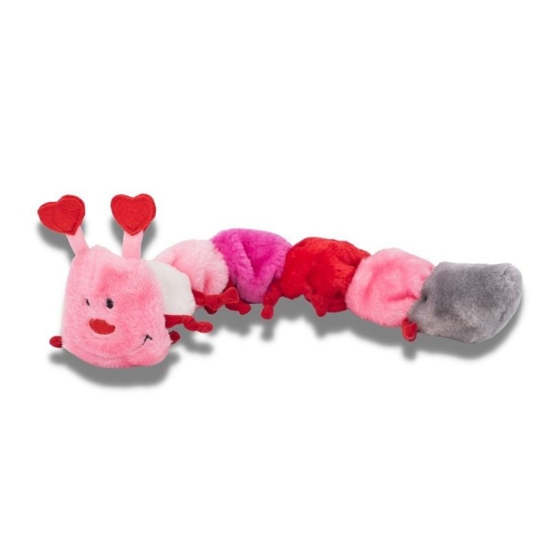 Zippy Paws - Valentine's Caterpillar Low Stuffing Toy